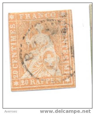 Helvetia Fil De Soie Yvert N°29 Côte 65€ - Used Stamps