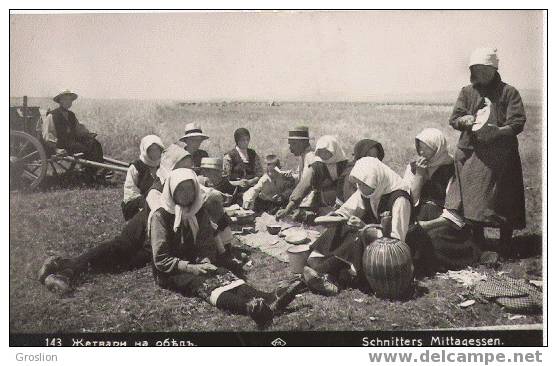BULGARIE SCHNITTERS MITTAGESSEN CP PHOTO GROUPE 1932 - Bulgarie