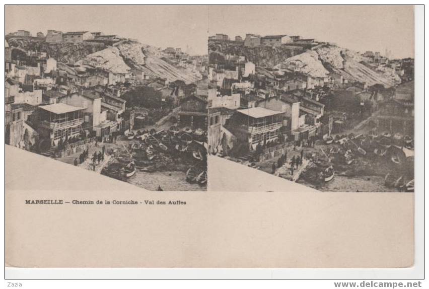 13.115/ MARSEILLE - Chemin De La Corniche - Val Des Auffes (vue Stereo) - Endoume, Roucas, Corniche, Plages