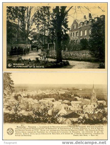 Belgique:BEAURAING(Namur. ):2  Cartes:1:Panorama.2:Le Pensionnat Et La Grotte.Non écrites. - Beauraing