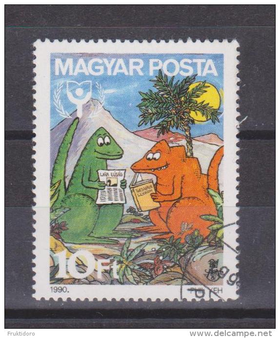 Hungary Mi 4116 International Literacy Year - Dinosaur - 1990 - Used Stamps