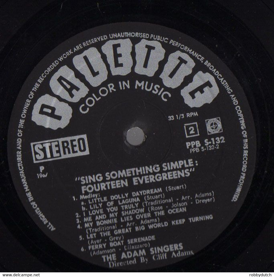 * LP * ADAM SINGERS - SING SOMETHING SIMPLE: 14 EVERGREENS (1967) - Andere - Engelstalig