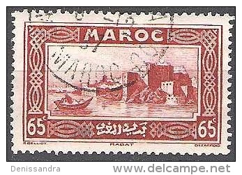 Maroc 1933 Michel 105 O Cote (2005) 0.40 Euro Forteresse Udayas Rabat Cachet Rond - Gebraucht