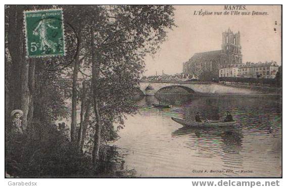 CPA De MANTES - L'Eglise Vue De L'Ile Aux Dames. - Mantes La Ville