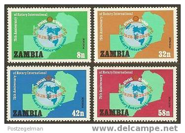 ZAMBIA 1980 MNH Stamp(s) Rotary 217-220 #6206 - Rotary, Lions Club