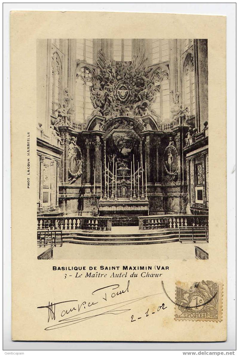 H105 - Basilique De SAINT-MAXIMIN -le Maître Autel Du Choeur (dos Non Divisé - 1902) - Saint-Maximin-la-Sainte-Baume