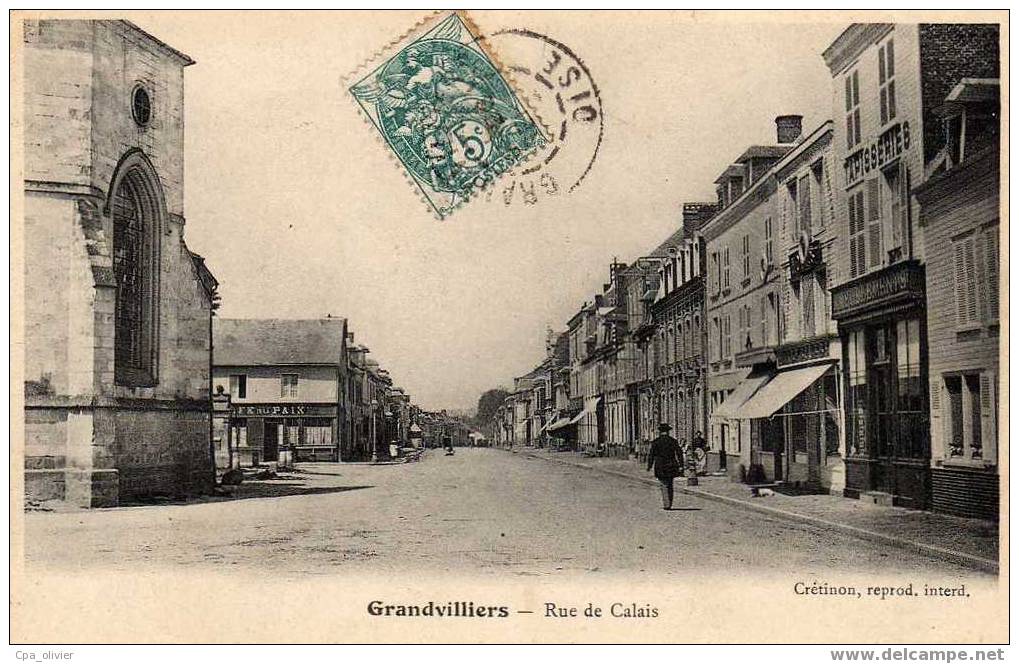 60 GRANDVILLIERS Rue De Calais, Commerces, Ed Cretinon, 1904 - Grandvilliers