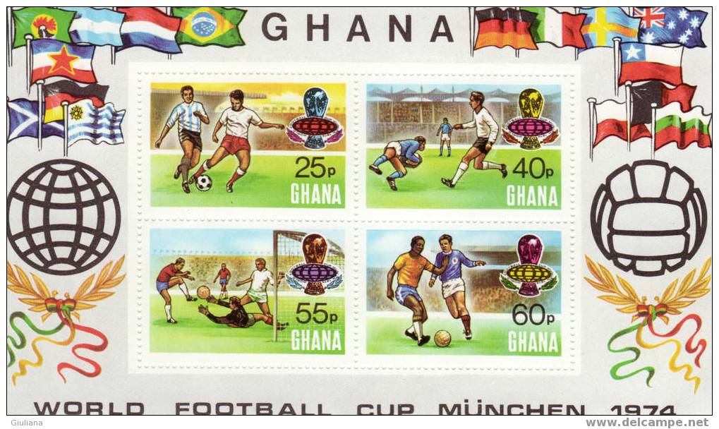 Ghana   - Foglietto  N. 55**(Yvert) Calcio: Mondiali Germania 1974 - 1974 – Westdeutschland