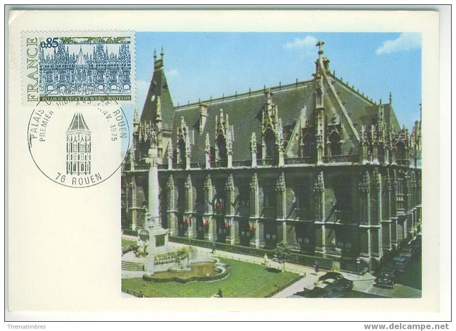 CM0366 Palais De Justice De Rouen 1806 France 1975 FDC Maximum Premier Jour - Other & Unclassified