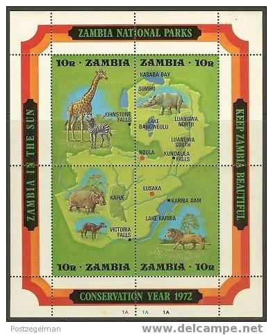 ZAMBIA 1972 MNH Block 2 Nature Conservation #5220 - Zambia (1965-...)