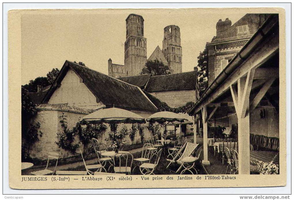 H107 - JUMIEGES - L'abbaye - Vue Prise Des Jardins De L'Hôtel-Tabacs (Très Jolie Vue) - Jumieges