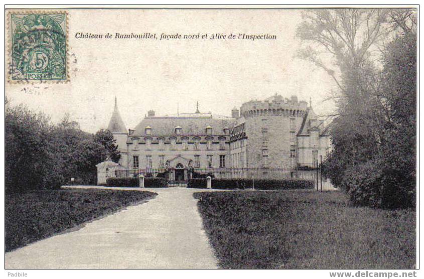 Carte Postale Rambouillet Façade Nord Et Allée De L'inspection - Rambouillet (Château)