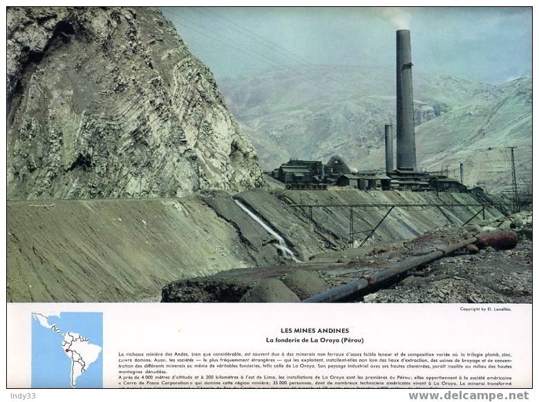 "LES MINES ANDINES : LA FONDERIE DE LA OROYA (PEROU)" - Other & Unclassified