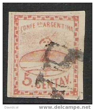 M966. ARGENTINIEN / ARGENTINA .- 1860  .- MICHEL # 4 .- USED  . CV : &euro;  85 ) - Usati