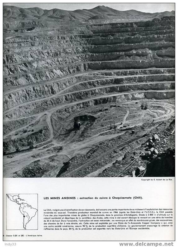 "LES MINES ANDINES : EXTRACTION DU CUIVRE A CHUQUICAMATA (CHILI)" - Sonstige & Ohne Zuordnung