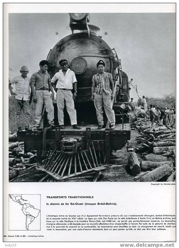 "TRANSPORTS TRADITIONNELS : LE CHEMIN DE FER EST-OUEST (tronçon Brésil-Bolivie)" - Eisenbahnverkehr