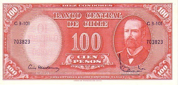 CHILI   10 Centimos/ 100 Pesos   Non Daté (1960-1961)   Pick 127a    ***** BILLET  NEUF ***** - Chile