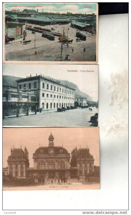 6 Carte De Gares - 6 Railway Station Card - Stazioni Senza Treni