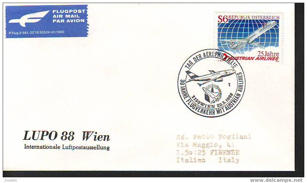 A74 Tag Der Aerophilatelie Lupo 88 Wien 20/5/1988 - Other & Unclassified