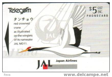 NEW ZEALAND $5  JAPAN  AIRLINES  BIRD  BIRDS   ADD CARD   MINT GPT  NZ-A-40   SOLD AT PREMIUM - New Zealand