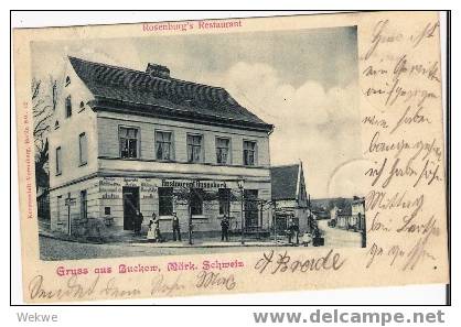 Bra019 / Buckow – 1901 – Rosenburg Restaurant – Werbekarte, Gelaufen - Buckow