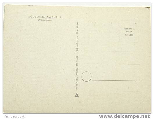 D 3084 - Rüdesheim Am Rhein, Drosselgasse - CAk Von Hans Hartz - Ruedesheim A. Rh.