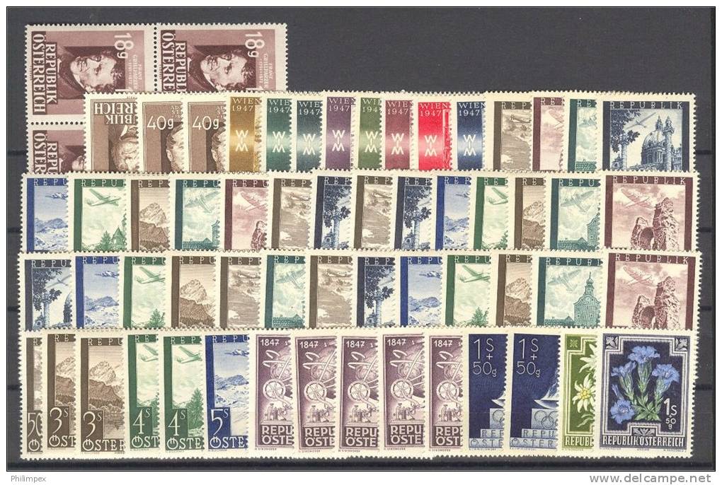 AUSTRIA, EXCELLENT GROUP NEVER HINGED MATERIAL **! - Collections