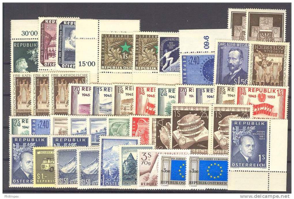 AUSTRIA, EXCELLENT GROUP NEVER HINGED MATERIAL **! - Collections