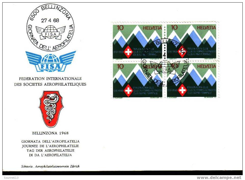 Fdc Sports >  Escalade  Suisse 1968  Bloc De 4 Club Des Femmes Alpinistes - Escalade