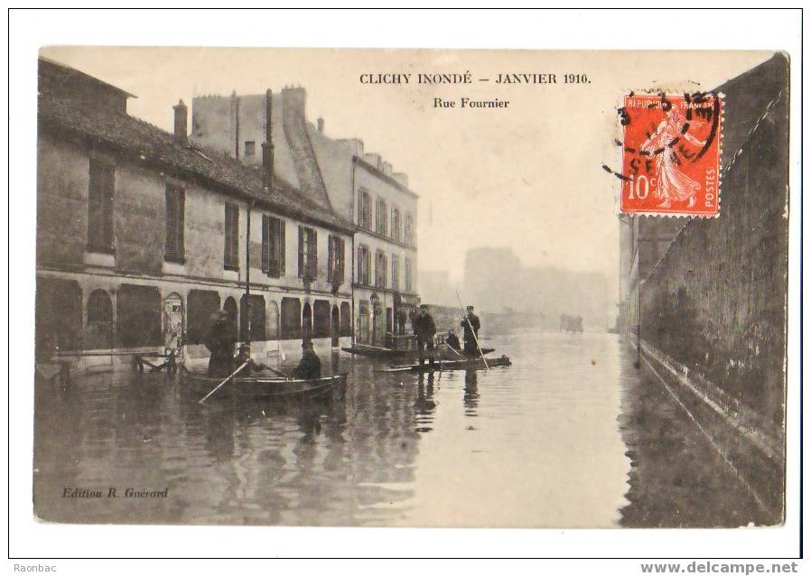 CPA---92--- Clichy---INONDATIONS----RUE FOURNIER - Clichy