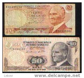 TURQUIE - Lot De 2 Billets (1970) - Turkey