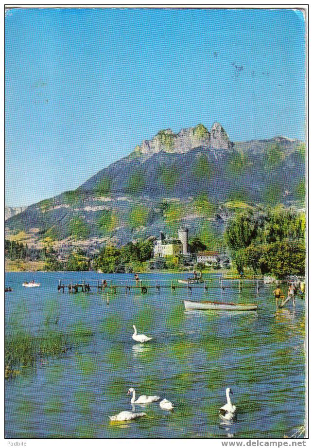 Carte Postale Animée De Duingt - Le Lac D´annecy, Le Château Et Les Dents De Lanfon - Duingt