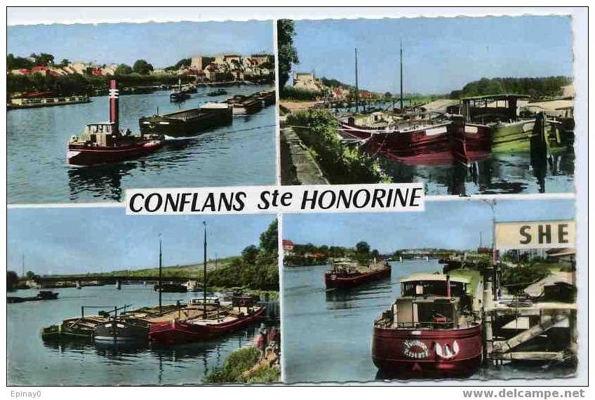 B - 78 - CONFLANS St HONORINE - Les Péniches Sur La Seine - Conflans Saint Honorine