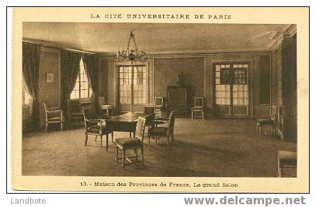 La Cité Universitaire De Paris 13 Maison Des Provinces De France. Le Grand Salon - Arrondissement: 14