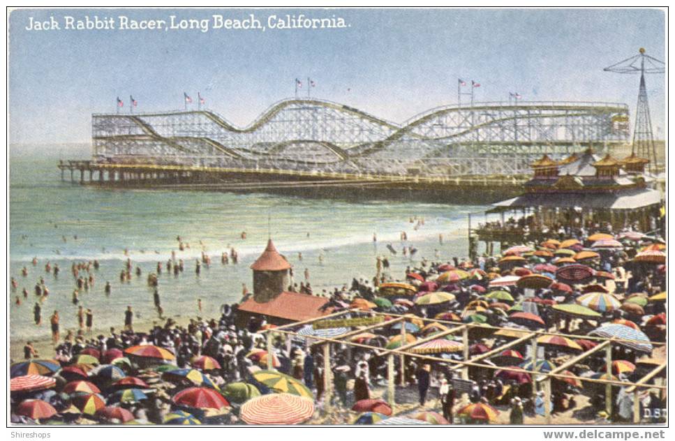 Long Beach California Jack Rabbit Racer Pike Rollercoaster - Long Beach