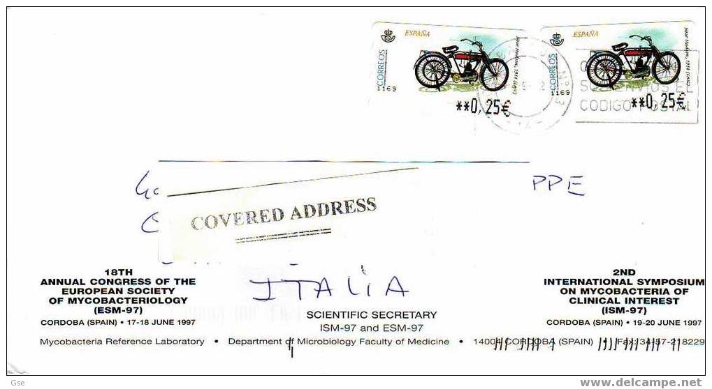 SPAGNA 2002 - Lettera Per L´Italia -francobolli  Adesivi . Motocicletta - Motorbikes