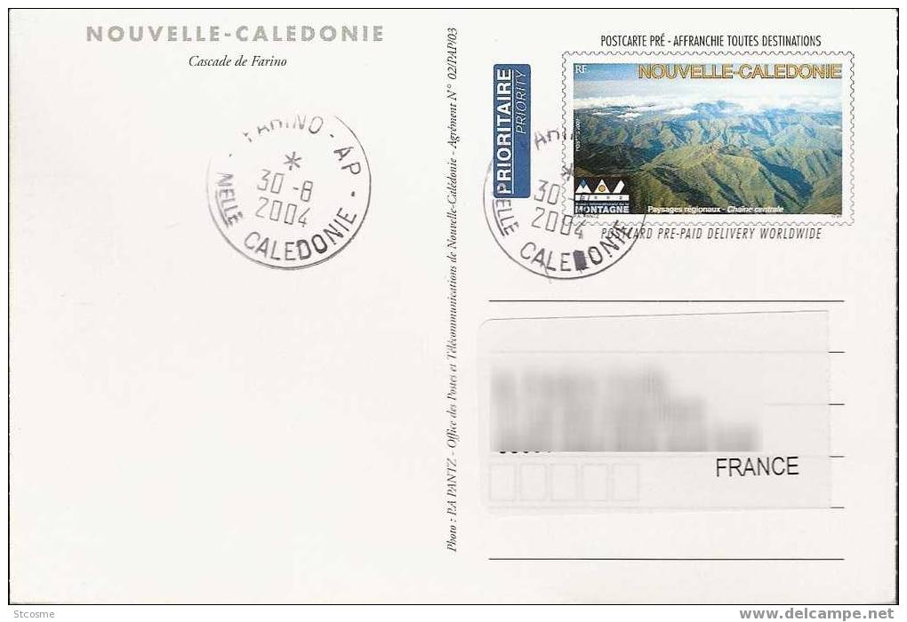 Entier / Stationery / PSC - PAP Nle Calédonie - Carte Oblitérée à Farino, Agence Postale - Entiers Postaux