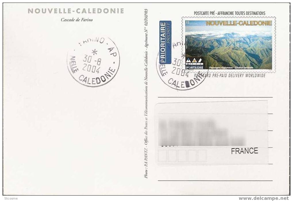 Entier / Stationery / PSC - PAP Nle Calédonie - Carte Oblitérée à Farino, Agence Postale - Enteros Postales