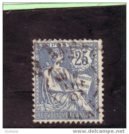 Francia - N. 127  Used (UNI)  25c  Azzurro   Allegoria Tipo "Mouchon" Modificato - Used Stamps