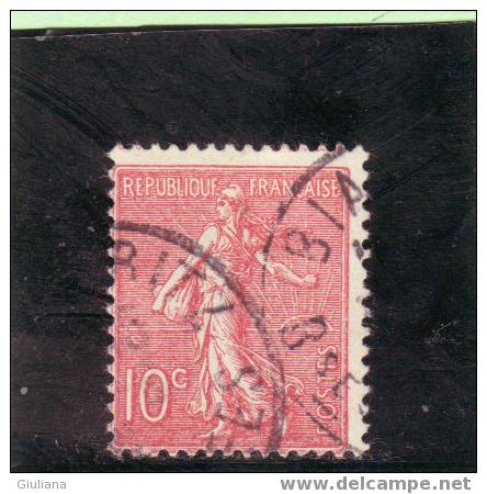 Francia - N. 129  Used (UNI)  10c  Rosa   Seminatrice Su Fondo A Linee - Used Stamps