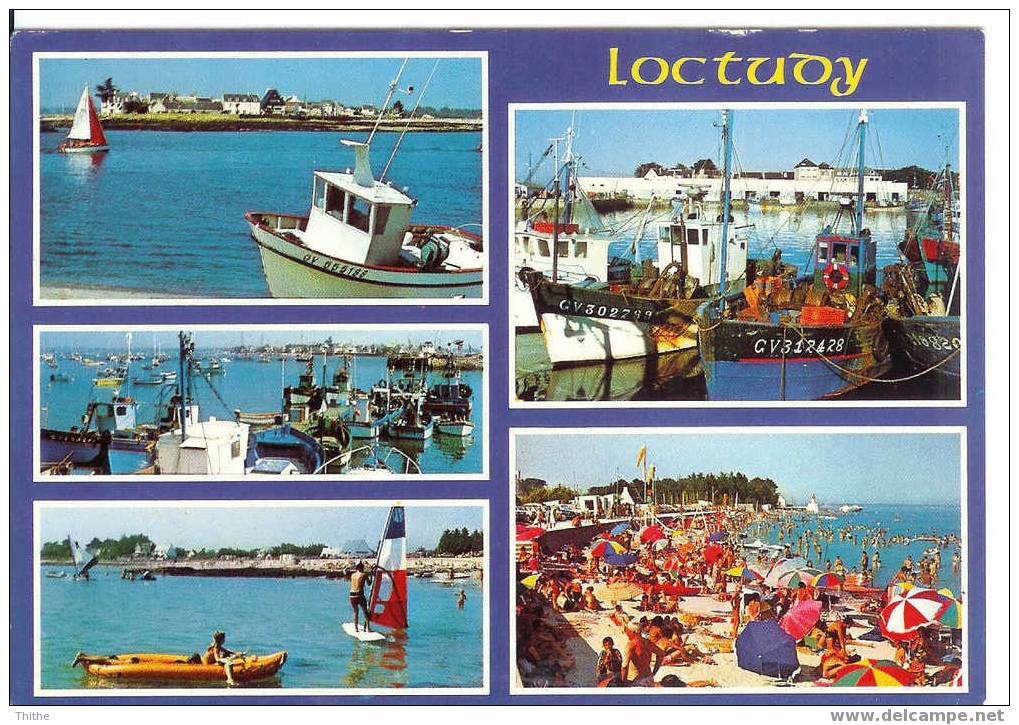 LOCTUDY Le Port Et La Plage - Carte Multivues - Oblitéré LOCTUDY, Son Climat, Son Port, Ses Plages 11/08/1987 - Loctudy