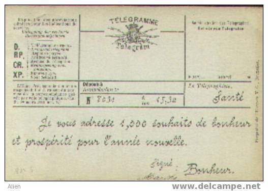 Nr 53 Op Drukwerk Roulers Naar Brussel 1901 - Voorzijde Telegram "Signé Bonheur...". - 1893-1907 Armarios