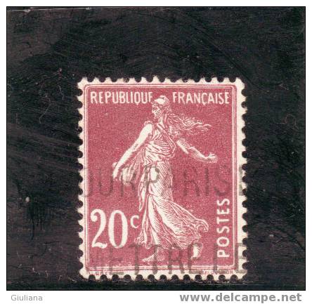 Francia N. 139 Used (UNI) 20c.  Lilla Bruno   Seminatrice Senza Globo, Fondo Unito - Tipo II - Gebruikt