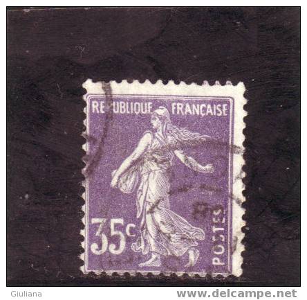 Francia N. 142  Used (UNI) 35c. Violetto  Seminatrice Senza Globo, Fondo Unito - Tipo II - Gebraucht