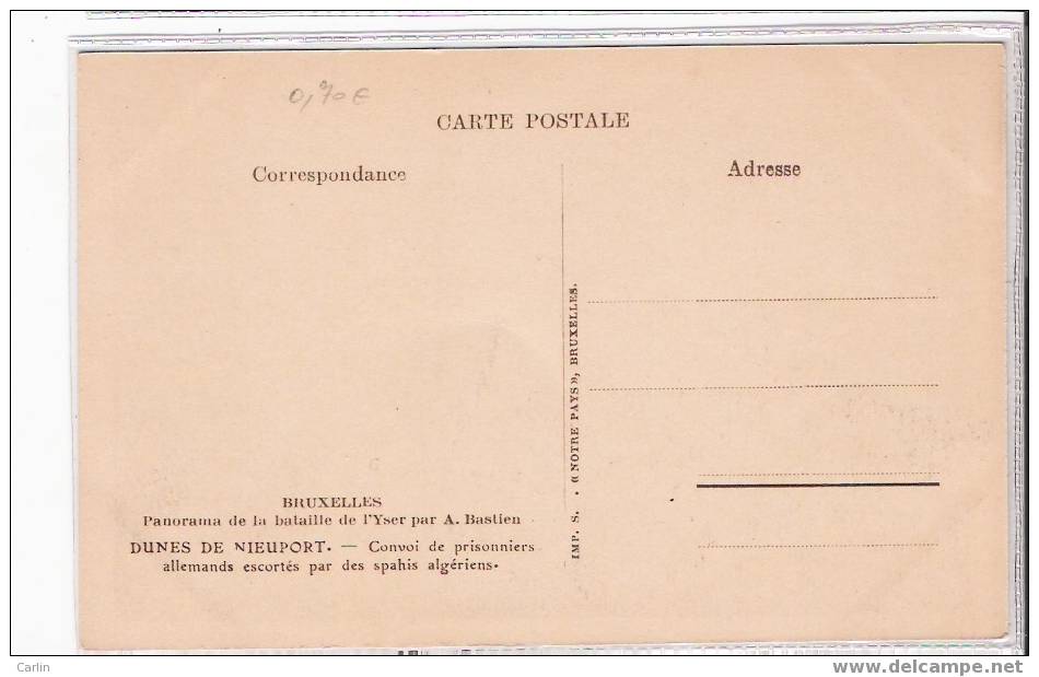 Nieuport : Panorama De La Bateille De L´Yser Convoi De Prisonniers Allemands Escortes Par Des Spahis Algeriens - Nieuwpoort