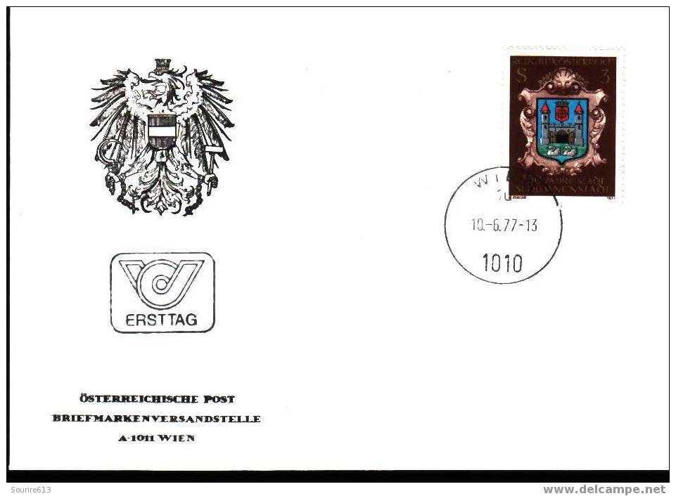Fdc Armoiries > Enveloppes Autriche 1977 Ville De Schwanenstadt - Covers