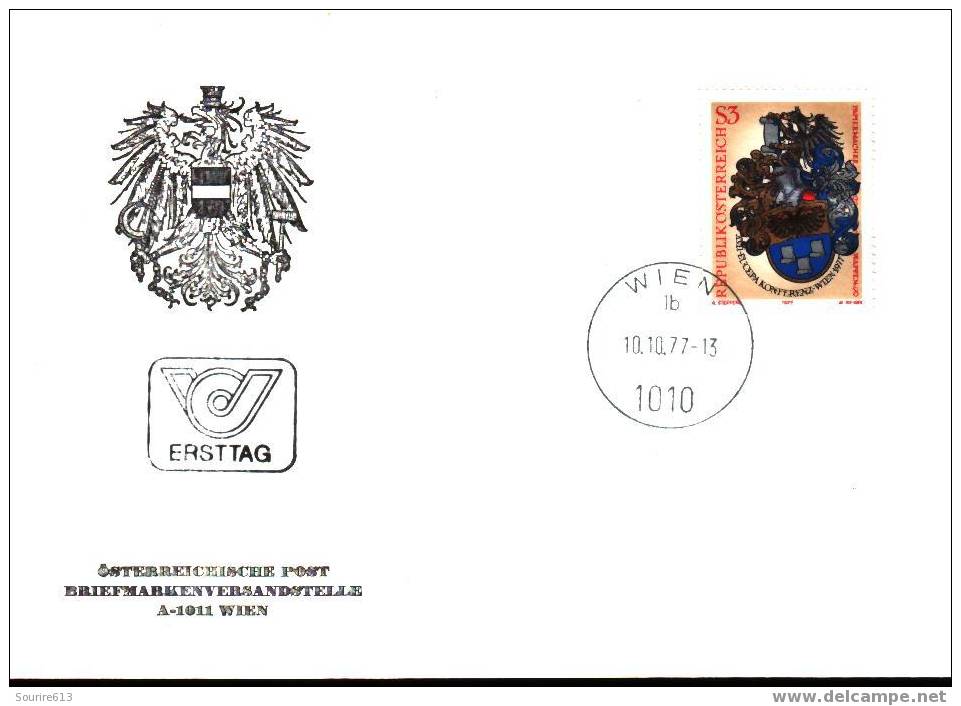 Fdc  Armoiries > Enveloppes  Autriche 1977 Ecu Papetiers Cellulose Et Papier - Covers