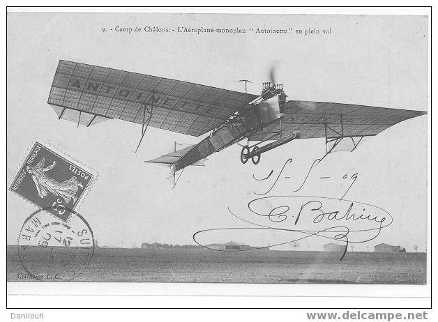 51 /*/ Camp De CHALONS / L'aéroplane Monoplan "ANTOINETTE", En Plein Vol / Collection L.G. - Camp De Châlons - Mourmelon