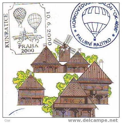 REP. CESCKA 2000 - Annullo Speciale Illustrato - Mongolfiere - Fesselballons