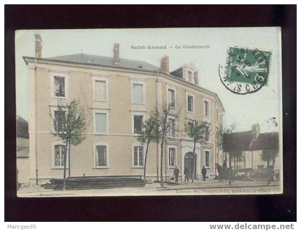 007786 Saint Amand La Gendarmerie édit.pivoteau  Couleur Belle Carte Animée Beau Plan - Saint-Amand-Montrond